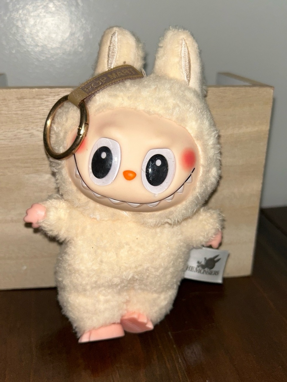 Labubu Plush Cream Furry Plush Keychain